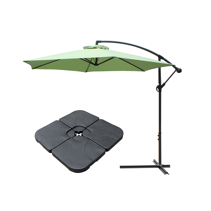 Outdoor Patio 10 'Hanging Umbrella Sun Shade W/T Cross Base
